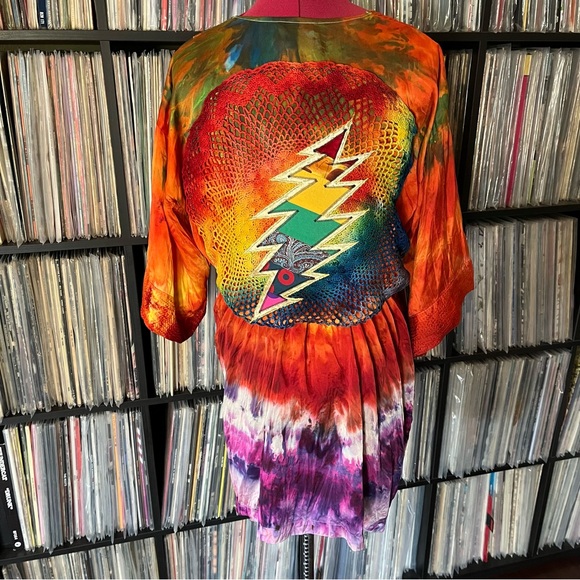 Vintage silk ice dyed mandala patchwork bolt grateful company dead sphere 🌈♻️🪩 - Picture 3 of 16